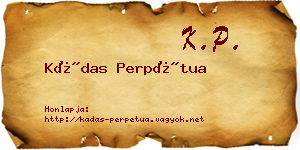 Kádas Perpétua névjegykártya